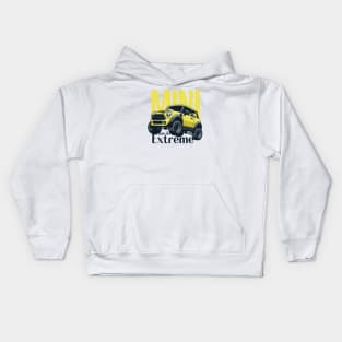 Car mini retro offroad extreme yellow Kids Hoodie